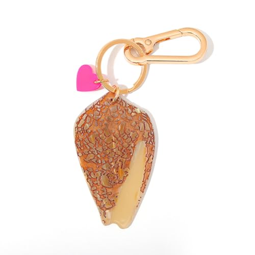 Personalized Hebrew Cone Shell Keychain - Textile Cone Shell Bag Charm