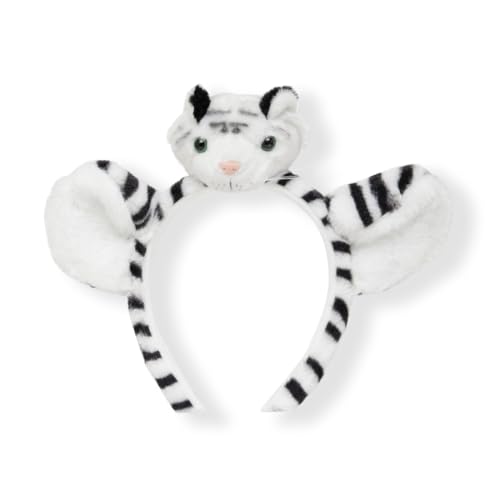 Image of Radhu & Kabby Hairband for Kids | Headband for Girl with Tiger Ears | White Animal Figure Hairband | Fun Dress-Up Accessory for Girls and Boys | Soft and Comfortable | One Piece