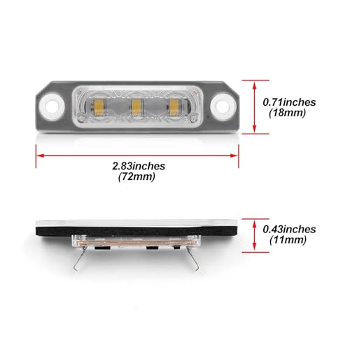 Luces matrícula LED Canbus Ford Focus Mustang evita error fundido blanco 2 uds 4