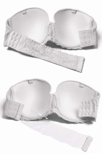 Image of YANDW Strapless Lightly Padded Full Figured Coverage Bra Clear Back Multiway Invisible Straps Backless Brassiere for Women