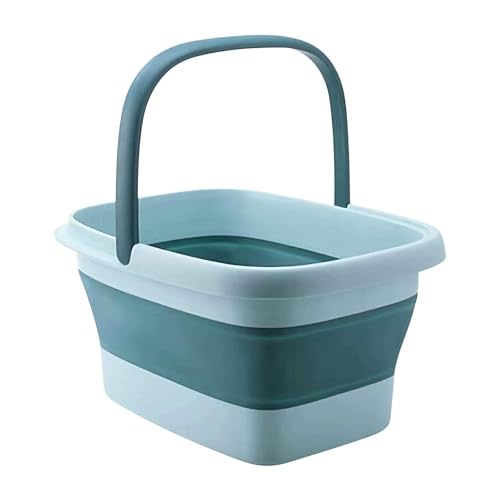 Bañera Plegable para Pies con Masaje y Asa Verde miniatura 1