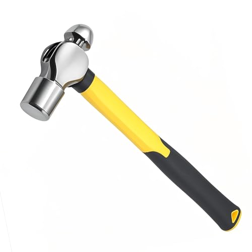 BJDSI Marteau à Panne Ronde 500gr, Anti-Vibration, Anti-Rouille, Manche en Plastique Anti-Choc.