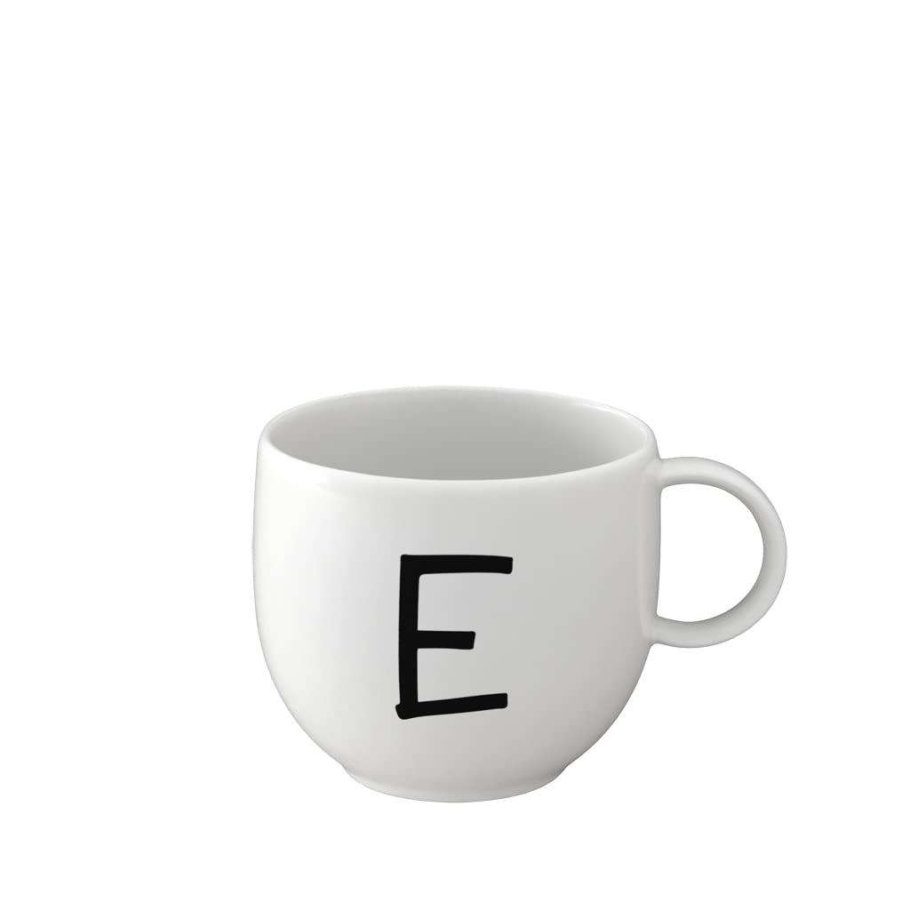 like. by Villeroy & Boch - Letters Mug E, 380ml, Premium Porcelain, White, Blanc