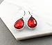 January Birthstone Earrings – Red Crystal Teardrop Dangle Earrings in Sterling Silver – Handmade Jewelry Gift for Women, Mom, or Wife – Made in USA