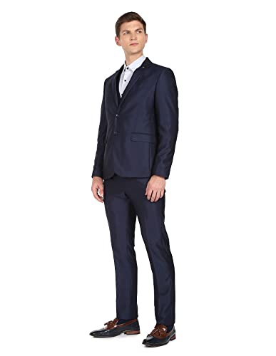 Image of Arrow Men Dark Blue Reversible Waistcoat Tailored Fit Three Piece Suit