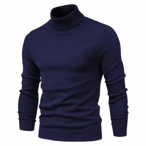 Men's Pullover Sweaters Long Sleeve High Collar Slim Fit Casual Warm Thick Knit Jumpers2