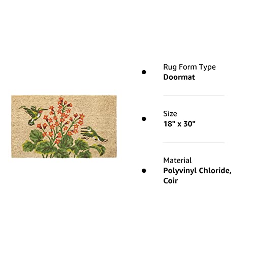 Hf By Lt Hummingbirds 100% Coir Doormat, 18 X 30 Inches, Naturally Durable, Pvc-Backing, Sustainable #TOP3