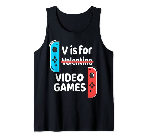 V Is For Video Games Saint-Valentin Funny V-Day Gaming Gamer Débardeur