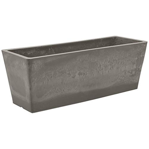 Arcadia Garden Products PSW U45CT Plastic/Stone/Wood Composite Simplicity Window Box, No Drainage Hole (Drillable), 17.5' x 7' x 6', Cement Color