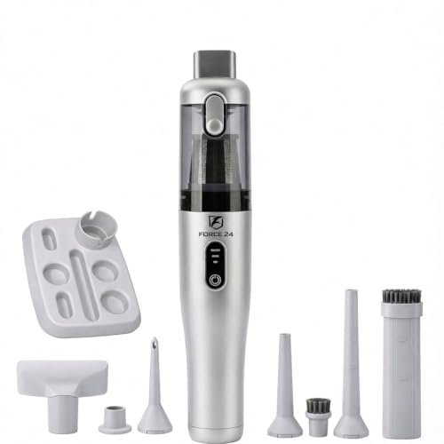 Image of Force24 Premium Vacuum Cleaner for Home & Car Use | 4 in 1 Cordless Vacuum Cleaner & Blower | HEPA Filter | Rechargeable 6000mAh | 3 Speed Suction Upto 18000PA | BLDC Motor | 1 Year Warranty (PREMIUM)
