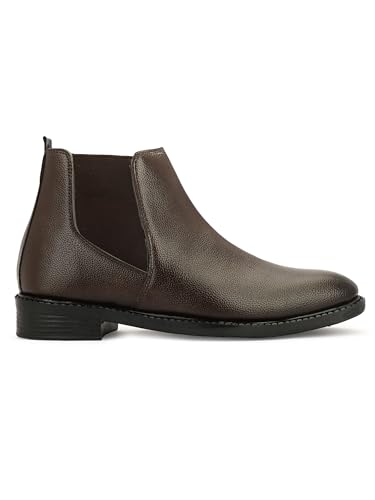 Image of HERMIZ Men's Chelsea Boots | Handcrafted | High Ankle Boot| Comfortable Formal Office & Casual Wear Shoes