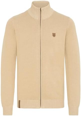 Bild von Indicode IDAndy Herren Strickjacke Cardigan Grobstrick Pullover mit Stehkragen Reißverschluss Baumwollmischung Regular fit M