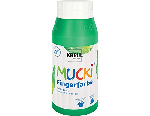 KREUL 23210 - Mucki leuchtkräftige Fingerfarbe, 750 ml in grün,...