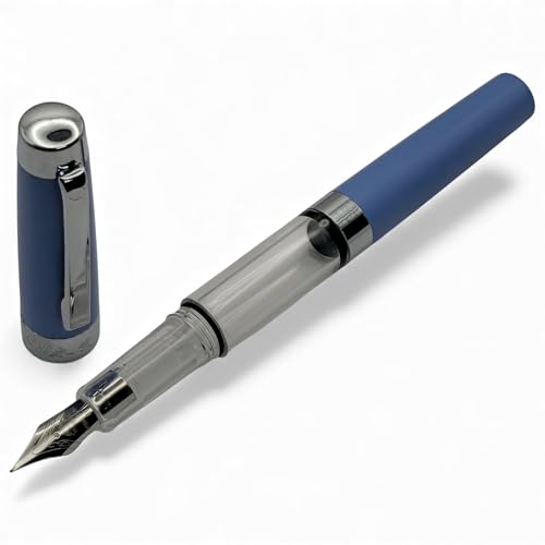 Image of Venti Fountain Pen - Metal Luxury Pen, Schmidt Nib (Medium), Best Pen Gift Set for Men & Women, Professional, Executive, Office, Nice Pens,Return Gift (F3024-Blue)