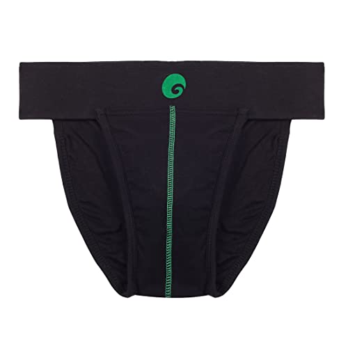 Omtex Men's Athletic Neo Stretchable Supporter Back Covered with Cup Pocket, Ideal for Workout and Sports Quick Dry Moisture Wicking Underwear Black - X-Large, Black, XL