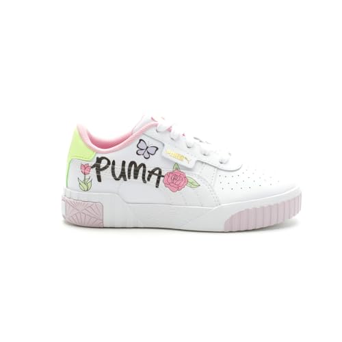 PUMA Kids Girls Cali Bouquet Floral Lace Up Sneakers Shoes Casual - White - Size 11 M