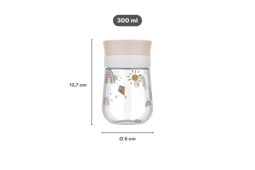 Mepal - Gobelet d'Apprentissage 360° Mio Little Dutch - Étanche - Bord à 360° pour boire de tous les côtés - Se scelle automatiquement lorsque l'enfant cesse de boire - 300 ml - Fairy Garden