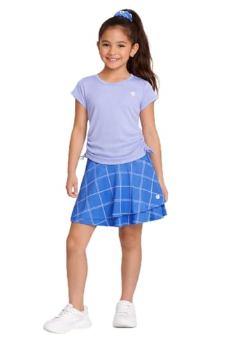 Image of RBX Girls Athletic Skort Set - 2 Piece Ribbed Short Sleeve Tee and Athletic Skort for Girls (Sizes: 7-12)