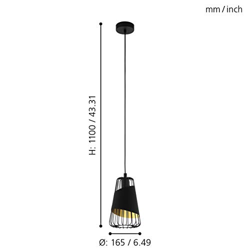 Lámpara de techo negra y dorada para iluminar salones oscuros 5