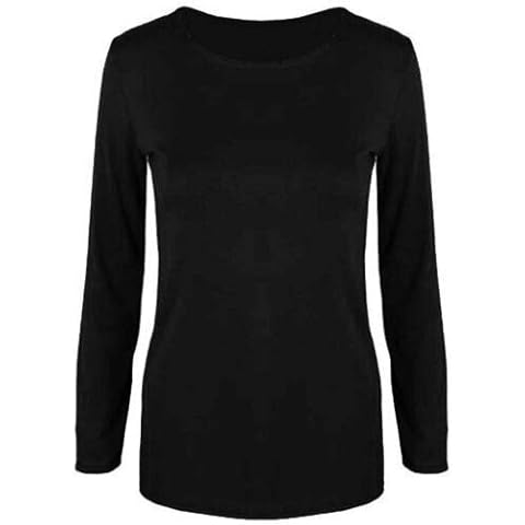 Womens Ladies Stretchy Long Sleeves Celebrity Plain Round Neck T Tee Shirt Top Cover