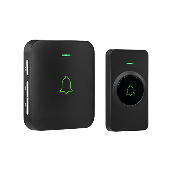 AVANTEK Wireless Door Bell, Mini CB-11 Waterproof Doorbell Chime Operating at 1000 Feet with 52 Melodies, 5 Volume Levels & LED Flash