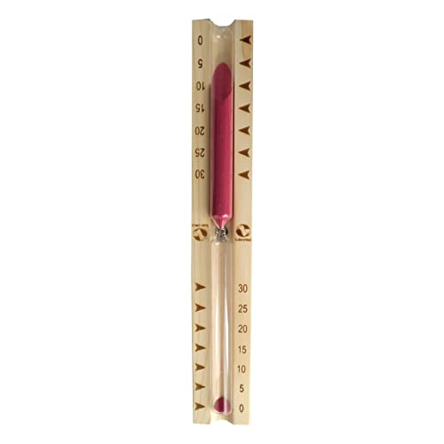 SudoreWell® Sauna Sanduhr Exclusiv 30 Minuten aus Holz mit rotem Sand