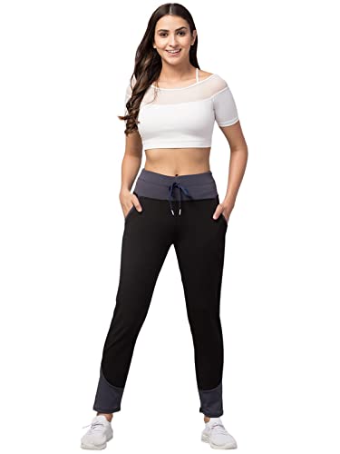 Image of BLUECON Women's Slim Fit Polyester Trackpants (Combo Pack of 2)