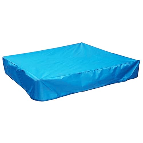 Housse de Bac à Sable, Oxford 420D Enfants Bâche Protection Étanche Résistant UV résistant déchirures Couverture Auvent Bac à Sable Cordon de Serrage Piscine Jardin Jouets (Blue,Square180*180 * 20cm)