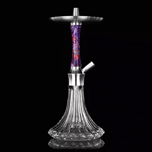 Aladin Shisha Epox 360 Pro Purple Dream, Wasserpfeife mit Edelstahl-Rauchsäule, Diffusor, Schlauch-Set, Kamin-Kopf – Bild 4