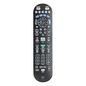SatelliteSale Reemplazo de control remoto UR5U-8780L Clikr5 compatible con cajas de cable Spectrum/Charter, televisores y dispositivos de audio, plástico ABS negro mate RC con baterías incluidas