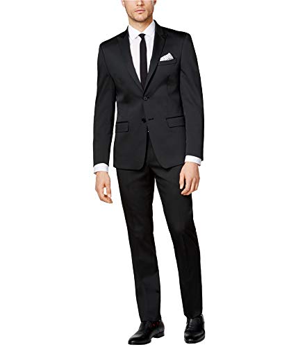Calvin Klein Mens Peak Lapel Big & Tall Formal Tuxedo Black 46/Unfinished
