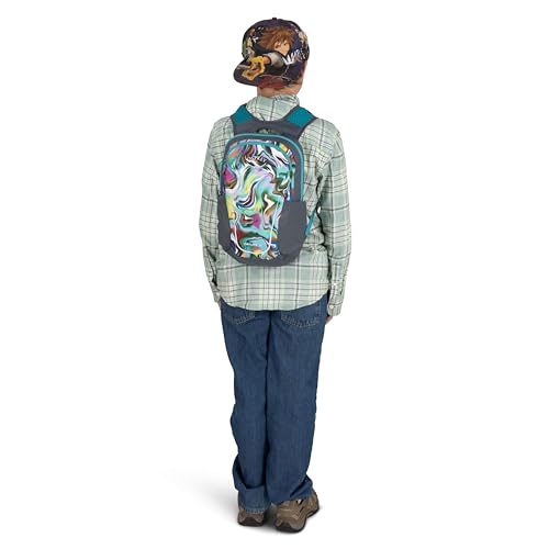 Image of Osprey Daylite Jr. Kids' Commuter Backpack, Euphoria Rainbow /Print Tungsten