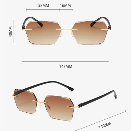 Fashion Sunglasses Uv400 Color Lens Frameless Trendy Unisex Punk Style Sun Shades for Women and Men3