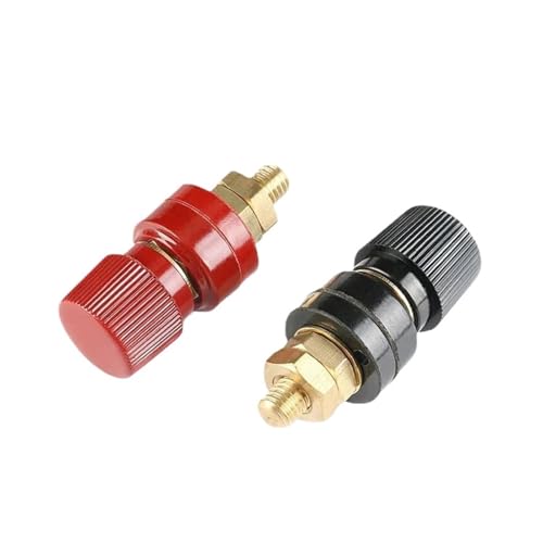 Power Junction Post Connectors Circular Inverter Power Terminal Block JS-555 JS555 Joint High Current Explosion-Proof All-Copper Red Black Terminal Blocks(M10-Black)