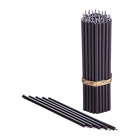 Danilovo Pure Beeswax Candles - No-Drip, Smoke-Less, Tall, Thin Taper Candles – Decorative Candles for Church Prayer, Decor or Birthday Candles – Honey Scented Candles (Purple) Cover