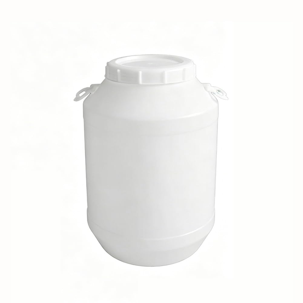 Thickened Plastic Shipping Barrel, Drum With Lid, Multifunctional Shipping Container, HDPE Airtight Storage Bucket For Household Commercial Use(White,30L)
