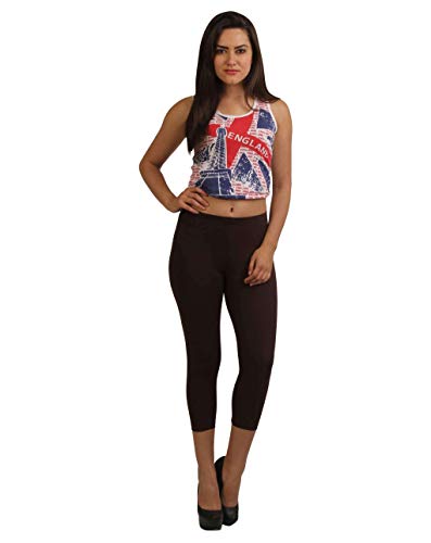 Image of Frenchtrendz Women's Cotton Spandex Stretchable Mid Rise Slim Fit Legging Capris (XS-4XL)