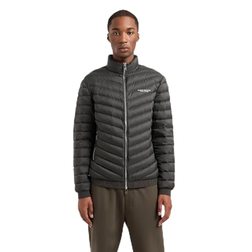 Armani Exchange Men's Quilted Milano/New York Logo Zip-up Nylon Jacket