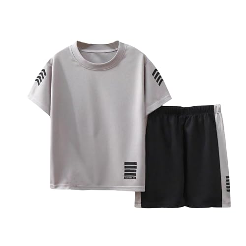 Image of Toddler Boys Clothes Mesh Athletic Summer Short Sleeve T-Shirt and Shorts Kids Outfit Set 3-10 Year