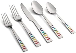 Fiesta - 641020R Fiesta Celebration 20-Piece Flatware Silverware Set, Service for 4, Stainless Steel, Includes Forks/Knife/Spoons