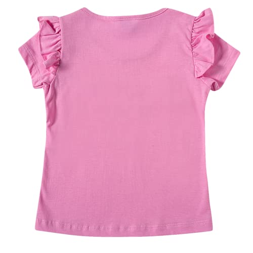 Blusa Manga Curta Estampa Pinguim Meia Malha,Tip Top,Toddler Menina,Rosa,3T