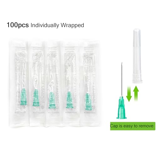 Image of 100Pack 21Ga 1 inch Luer Lock for Measuring Refilling Ink | Individually Packaged