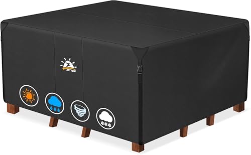 Zettum Housses carrée pour Salons de Jardin 221 x 221 x 73 CM, Housses pour meubles de pelouse Imperméable Anti-UV 600D Tissu Oxford Bache pour meubles de...