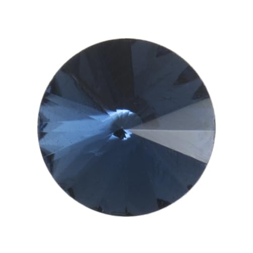 Blue Faceted Diamante Silver Shank Buttons - 8mm - Pack of 4