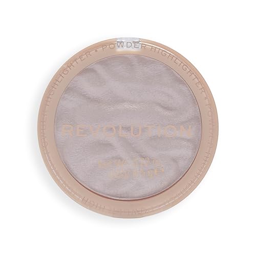 Image of Revolution Reloaded Pressed Powder Highlighter, Peach Lights | Intensely Pigmented for a High-Impact Glowy Finish, Vegan & Cruelty-Free, 0.22 oz