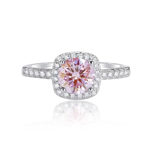 0.5/1/2 Carat Moissanite Anniversary Ring for Women, D Color VVS1 Clarity Moissanite 925 Sterling Silver Promise Eternity Engagement Ring - Main Image