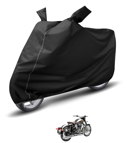Image of Auto Hub Waterproof Bike Cover Compatible with RE Classic Chrome Dustproof, UV Protection Two Wheeler Bike Classic Chrome Cover - Black