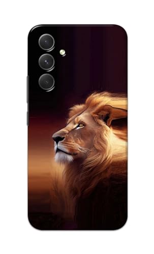 Image of Plastic Printfidaa Printed Hard Back Cover Case For Samsung Galaxy A54 5G Back Cover (Danger Lion) -112, Brown