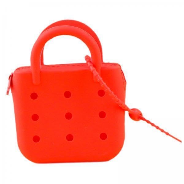 6xBeach Tote Bag with Holes Zipper Silicone DIY Wallet Summer Leisure Hole Bag Red|Clothing, Shoes & Accessories | Womens Handbags & Bags-image-6