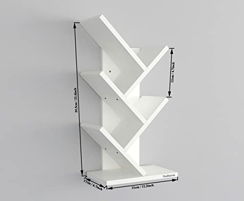 Image of Madhuran Studio Engineered Wood Wall Mounted Space Saving Books Shelves Shelf Racks (White) Office Multipurpose Showpieces Furniture Accessories Organizer